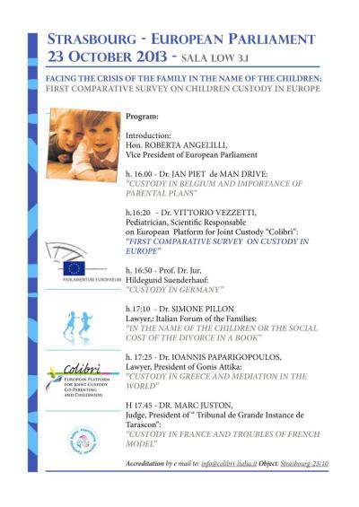"Custodia en Europa 'Mini-conferencia en Estrasburgo, Francia el 23 de octubre de 2013 20131023_mini-conference_custody_in_europe_ep_strasbourg